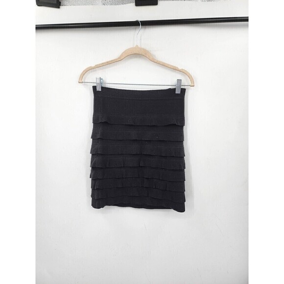 3.1 Phillip Lim Black Tiered Women Extra Small Mini Pull On Stretch Skirt - Picture 1 of 7